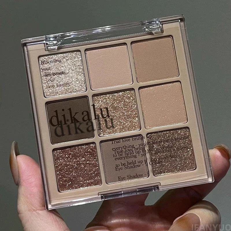 9-Color Eye Shadow Palette Glitter Pearly Eyeshadow Palette Nude