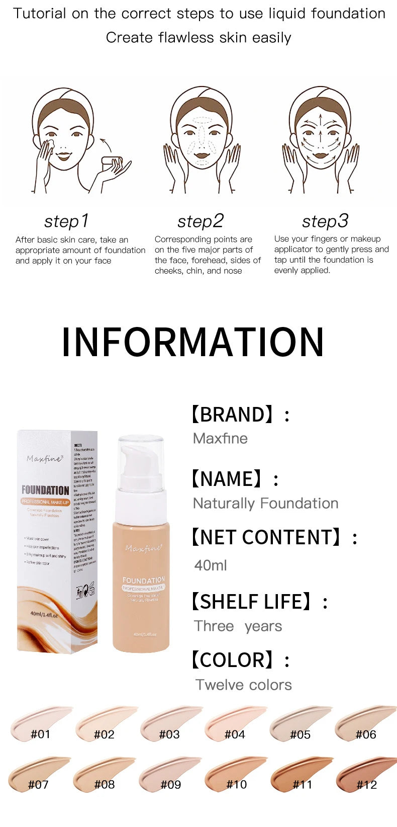 Liquid Foundation Effective Concealer Waterproof Sweat-resistant Makeup