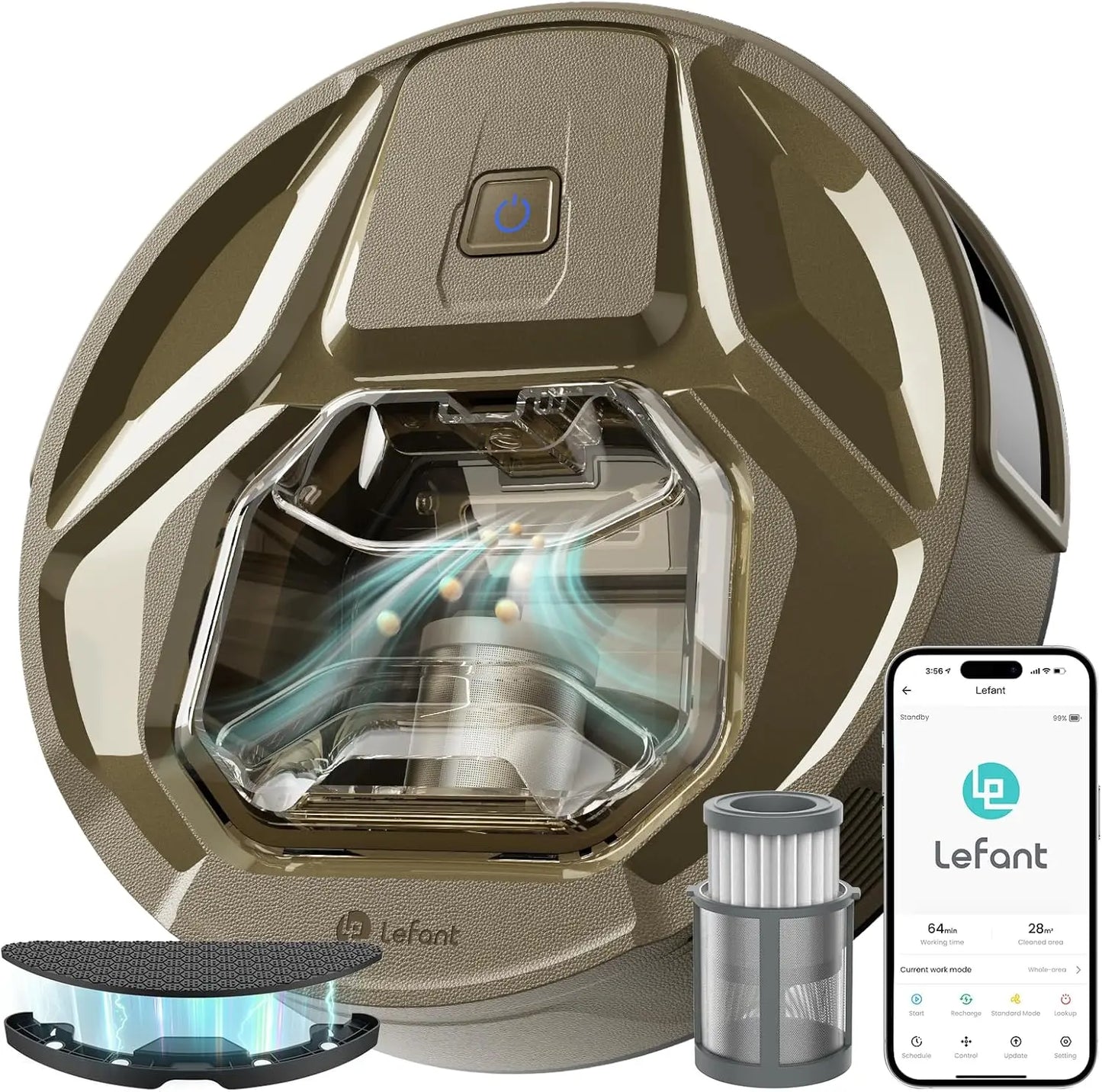 Robot Vacuum Cleaner, 210 Minutes, Visible Dustbin, Ideal for Pet Hair