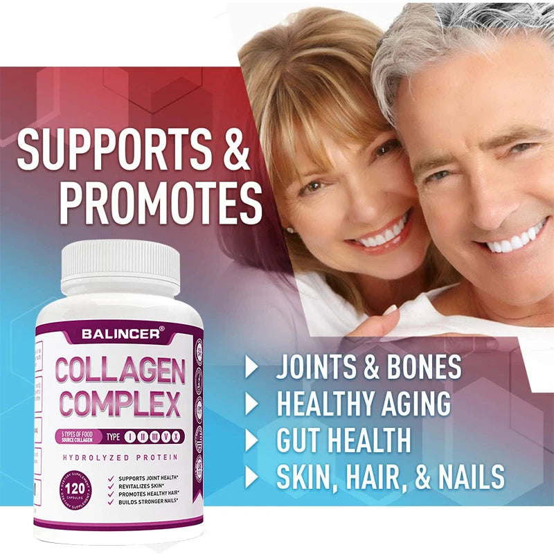 Hydrolyzed Collagen Peptides + Protein
Supports Hair, Skin, Nails, Joints & Bones - Contains Type 5, I, II, III, V, X - Non-GMO