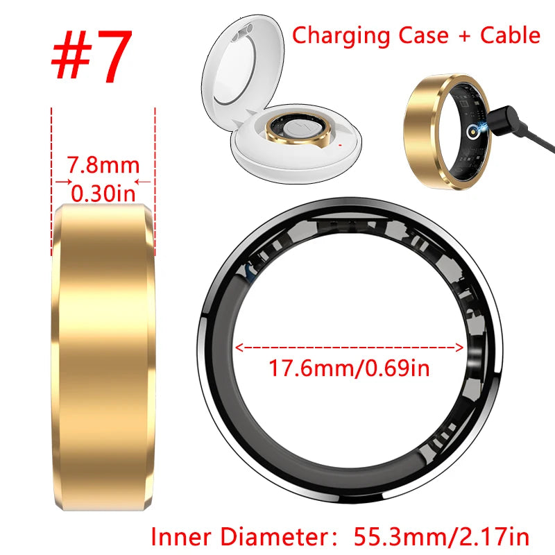 New Smart Ring Monitor Heart Rate Blood Oxygen Sleep Exercise Multifunctional Healthy