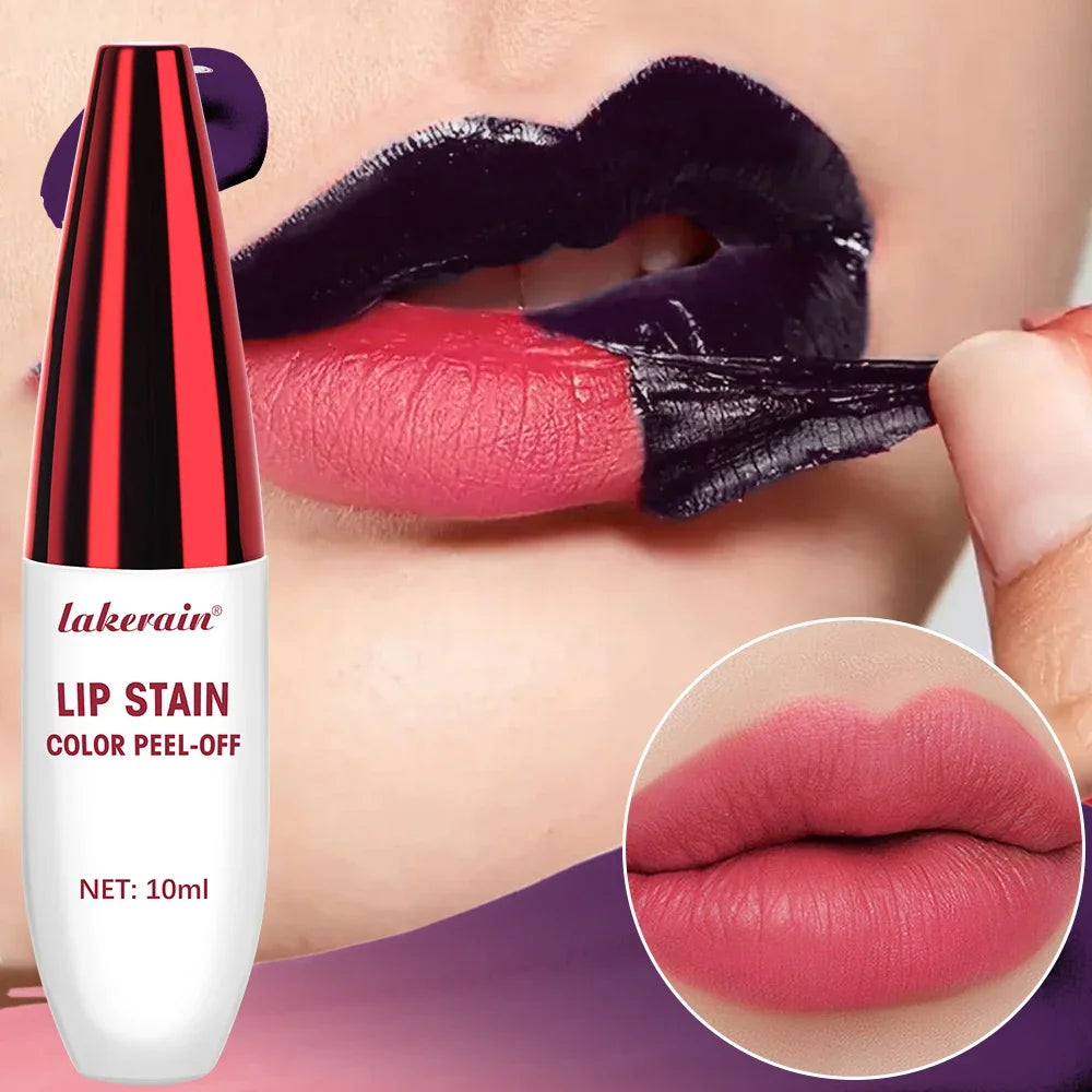 Peel Off Rose Pink Lip Gloss Matte Outline Contour Tattoo Lip Stain Waterproof Waterproof
