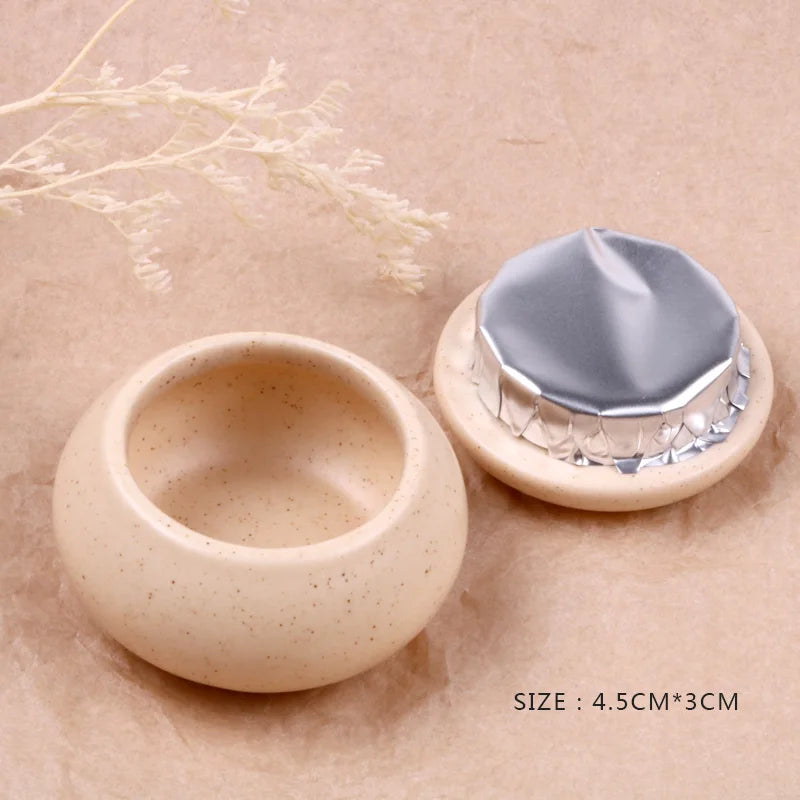 1PCS Japanese Style Nails Bowl With Lid Nail Art Acrylic Liquid Powder Beauty Disinfection Ceramics Manicure For Nails Salon