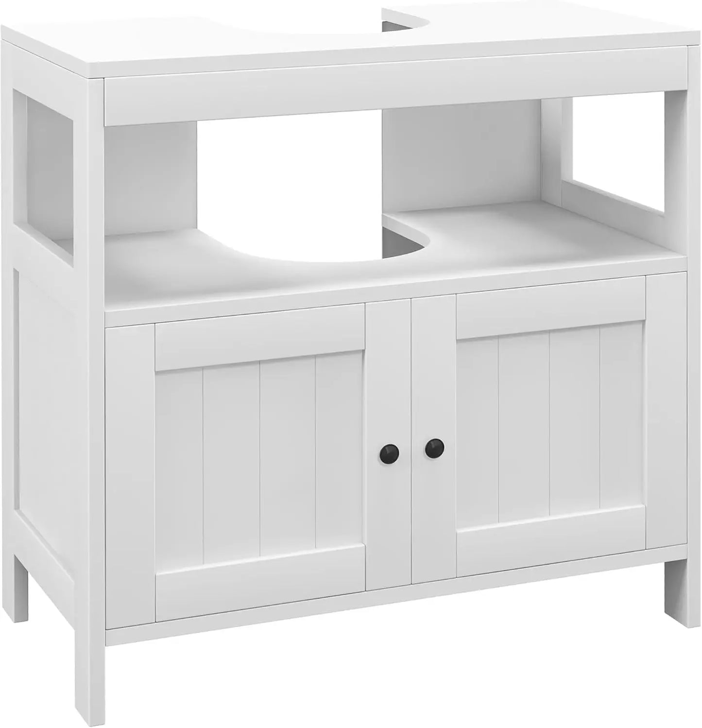 Pedestal Sink Storage Cabinet, Under Sink Cabinet with 2 Doors and Open Shelf