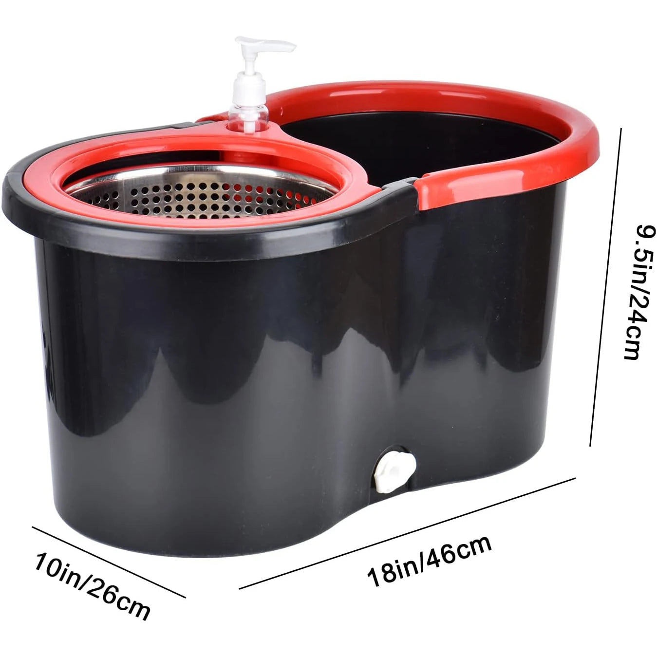 360° Spin Mop Bucket Sets with Wring System
3 Microfiber Heads, Stainless Steel Basket 61" Extended Handle Floor Cleaning