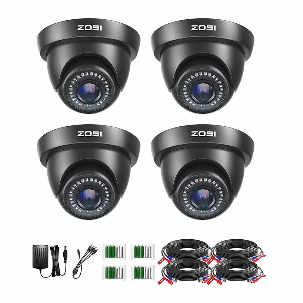 4Pack 2.0MP HD 1080P Security Cameras Kit Indoor Outdoor Home CCTV Dome Surveillance Camera for HD-TVI Analog DVR System