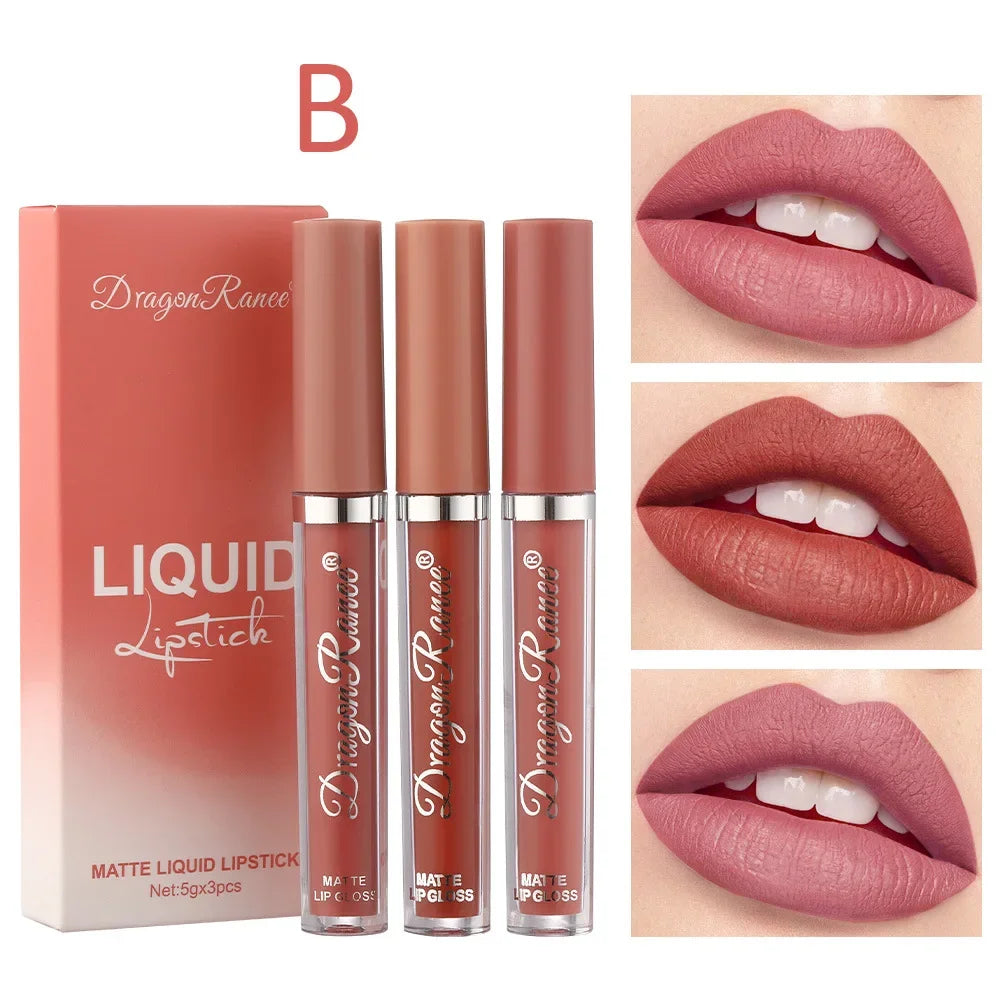 Lipsticks Set Make Up For Women Beauty Cosmetics
Matte Lipsticks Waterproof Long lasting Liquid Lip Tint Stain