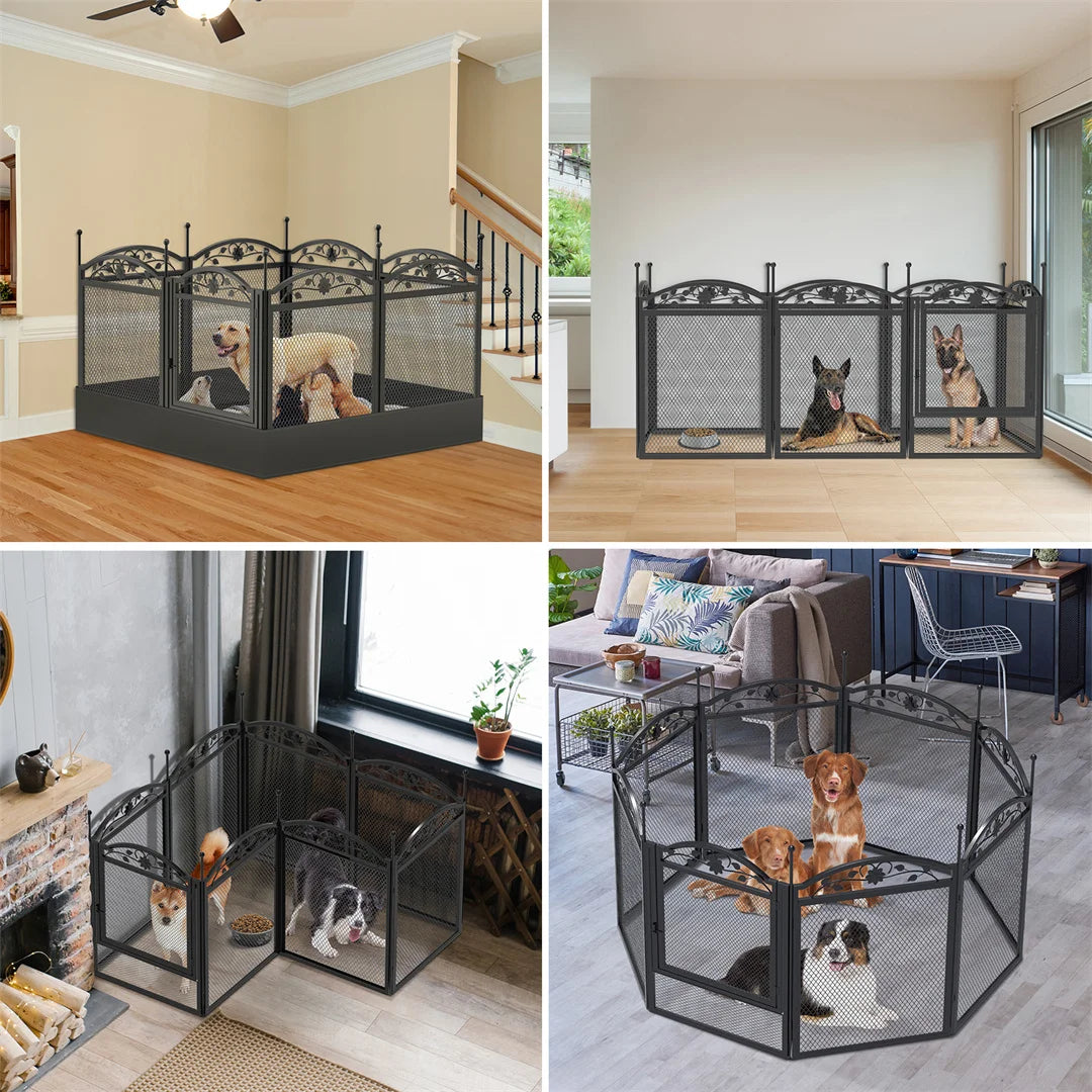 8 Panels DIY Heavy Duty Dog Playpen Pen Outdoor Indoor Dog Puppy Metal Fence