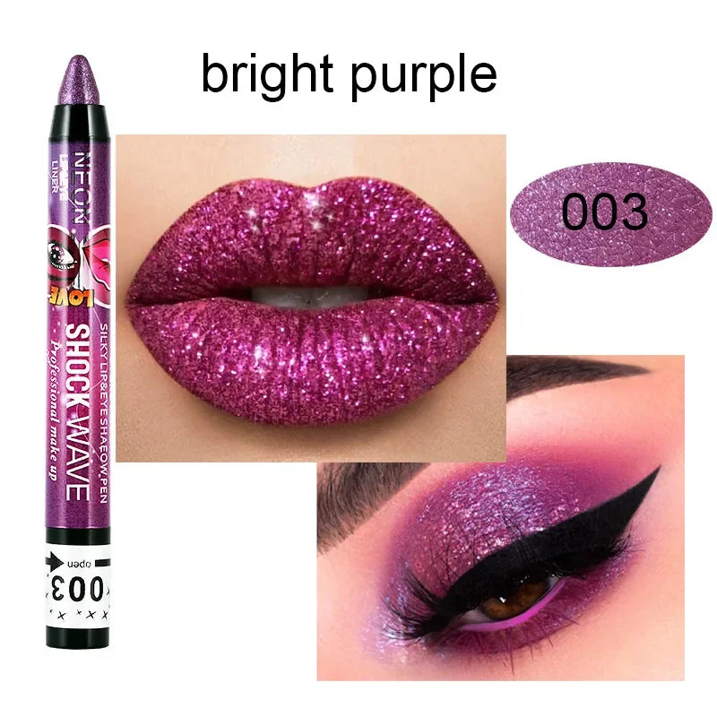 2 In 1 Eyeshadow Lipstick Stick Pencil
Waterproof Glitter Matte Eye Shadow Makeup Pigment Eyeshadow Pen