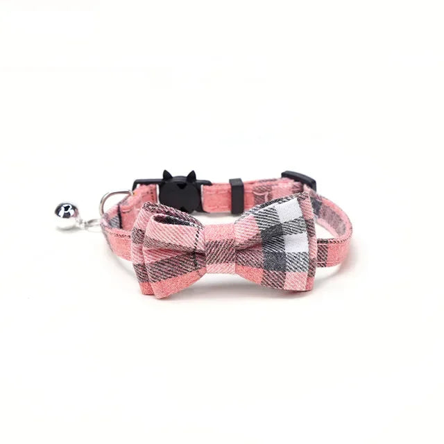 Pet Breakaway Cat Collar Bow Tie and Bell Cute Plaid
Christmas Red Elastic Adjustable Dog Collar With Sash Small Bell For Cats