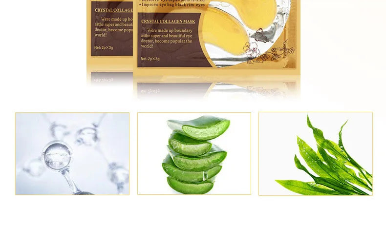 10p packs Gold Eye Mask Crystal Collagen Anti-Aging Dark Circles Acne Beauty Patches For Eye Skin Care