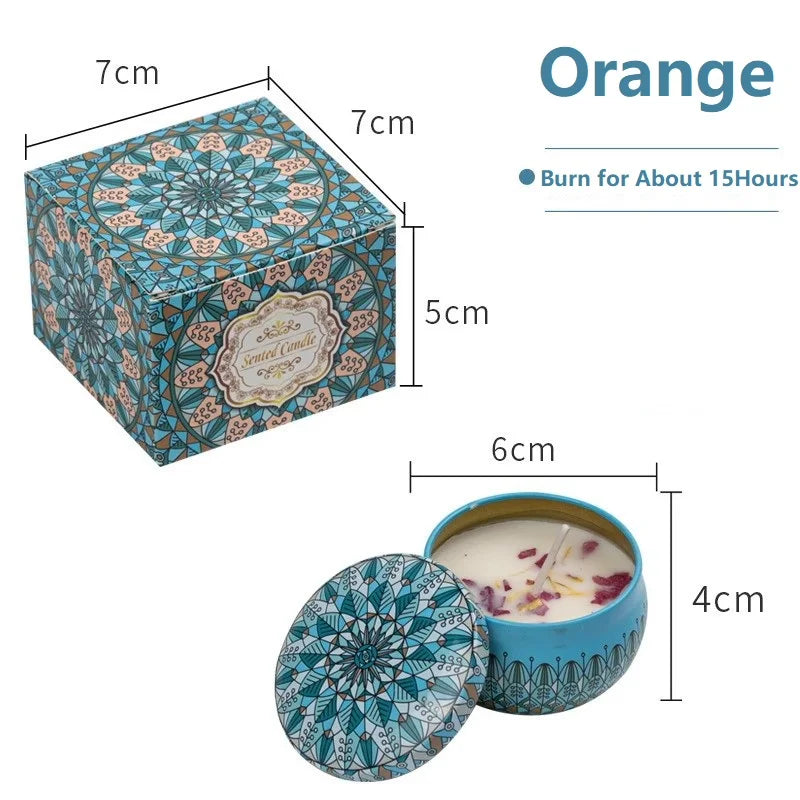 1/4PCS Vintage Scented Candles Soy Wax Candle Jars Flower Fragrance Scent