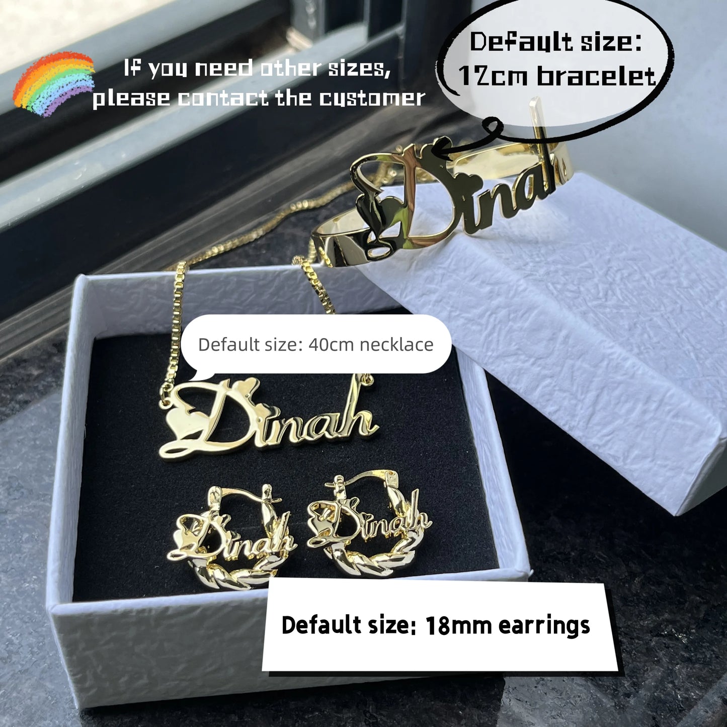 Custom Name Jewelry
Personalized Letter Necklace
Customized Name Bangles \
Stainless Steel Mini Hoop Earrings 18mm