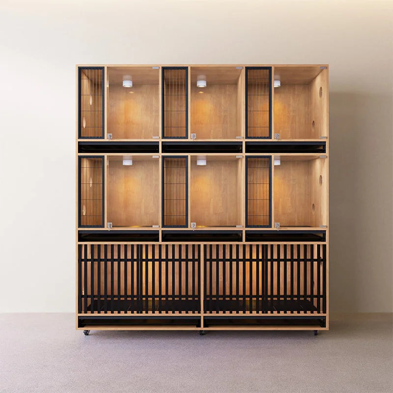 Pet Cabinet Customized Pet Dog Foster Cage Solid Wood Cage Display Cabinet Pet Store Care