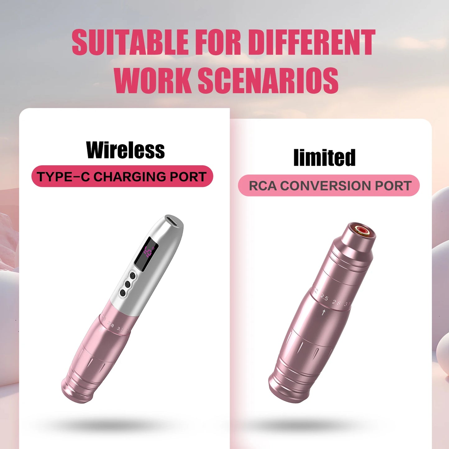 AIR Pro Wireless Battery Permanent Makeup Pen Machine for
PMU SMP&TATTOO Adjustable Stroke for Cartridge Tattoo Needles