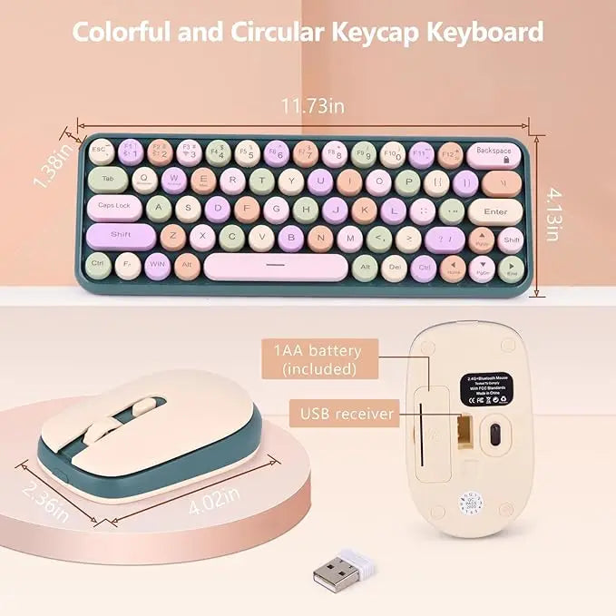 2.4G Wireless Keyboard & Mouse Combo
Portable 60 Small Typewriter Keyboard
Office PC Computer Laptop Desktop Windows