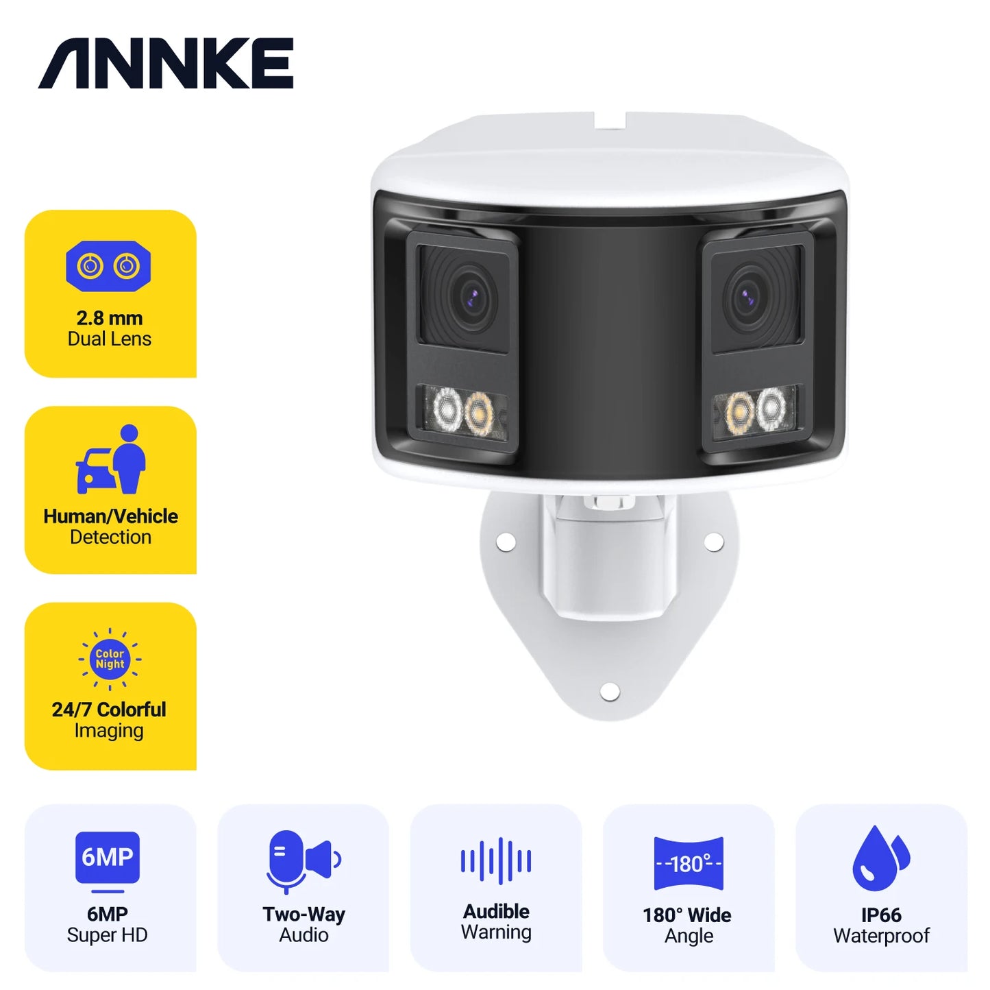 4K 180° Panoramic Protection Camera Dual Lens