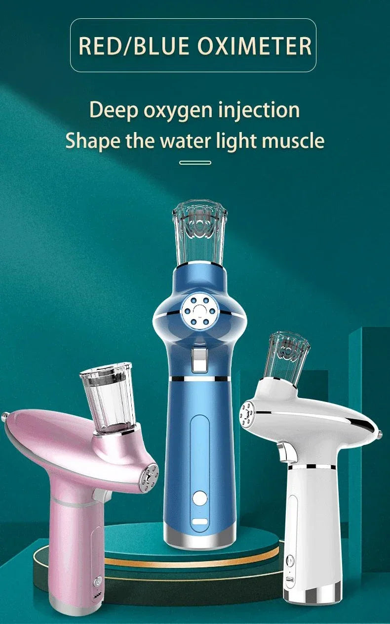 Airbrush Water Nebulizer Smooth Red Blue Light Skin Rejuvenation Oxygen Injector Oxygen