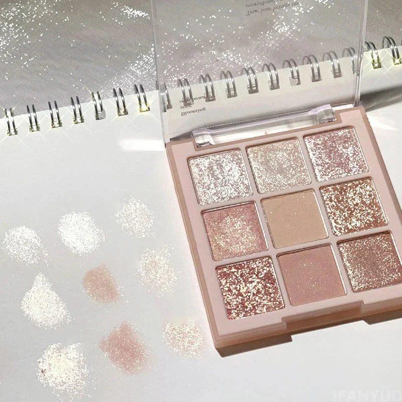 9-Color Eye Shadow Palette Glitter Pearly Eyeshadow Palette Nude