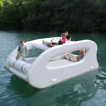Hot Sale Floating Inflatable Electric Boat Solar Sustainable Inflatable House Boat With Motor For Water Play