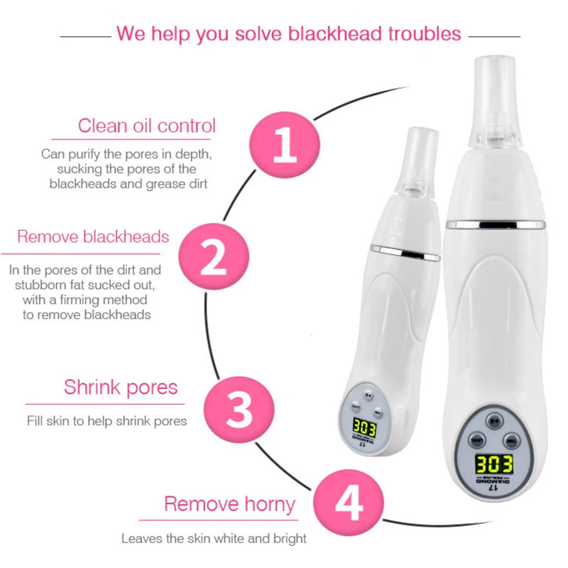 Microdermabrasion Machine Vacuum Blackhead Acne Remove Face Cleaning Skin Peel
Diamond Dermabrasion Facial Pore Cleaner Equipment