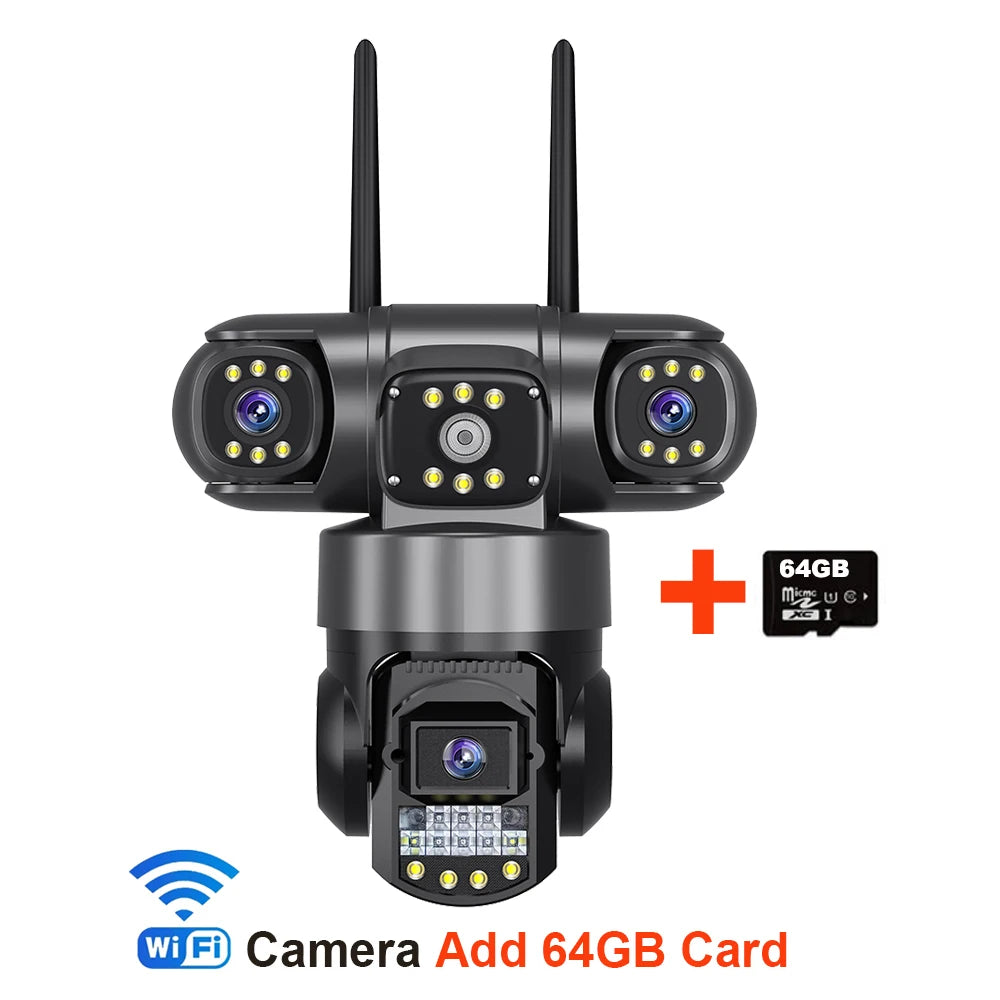 WiFi IP Camera Outdoor 12MP 6K Triple Lenses Triple Screens
Security Video Monitor Night Vision Waterproof CCTV Cameras