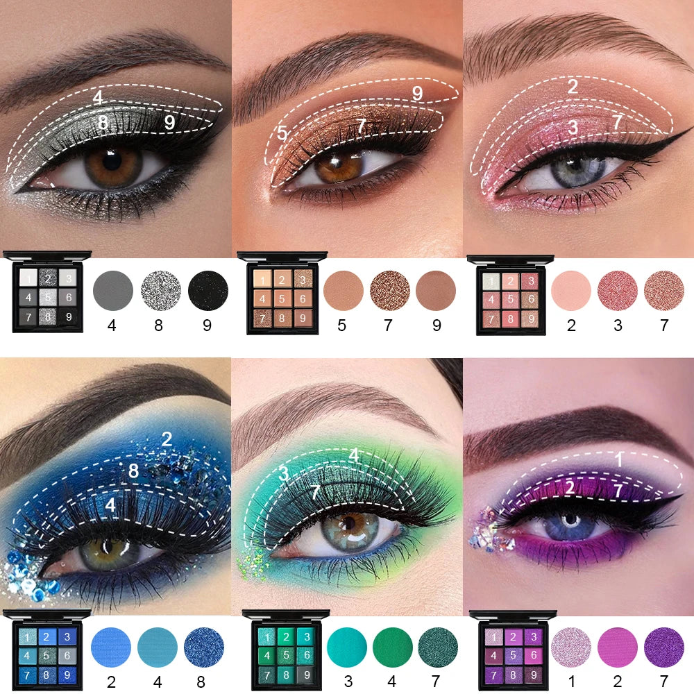 Eyeshadow Palette Purple Glitter Pearlescent Matte Eye Shadow Shimmer