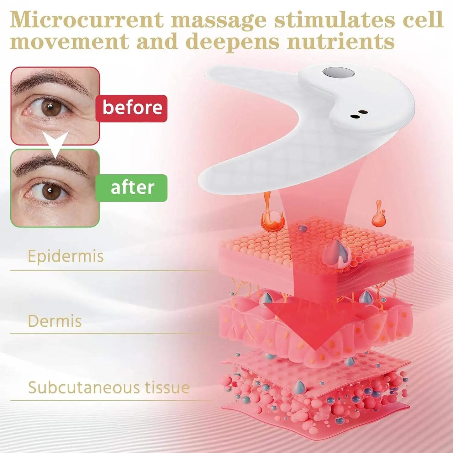 Ems Micro Current Mini Eye Beauty Device Red Light Therapy Under Eye Massager