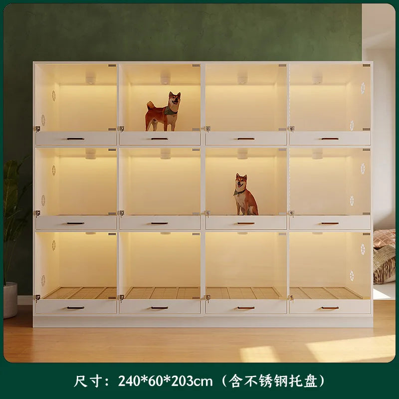 Pet Cabinet Customized Pet Dog Foster Cage Solid Wood Cage Display Cabinet Pet Store Care