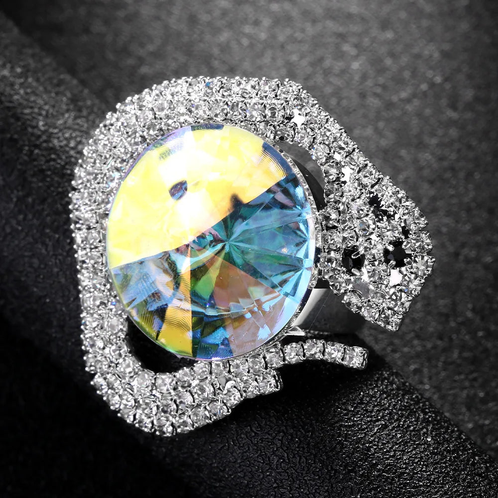 Snake Ring for Women Adjustable Rhinestones Jewelry Gifts Vintage Gothic