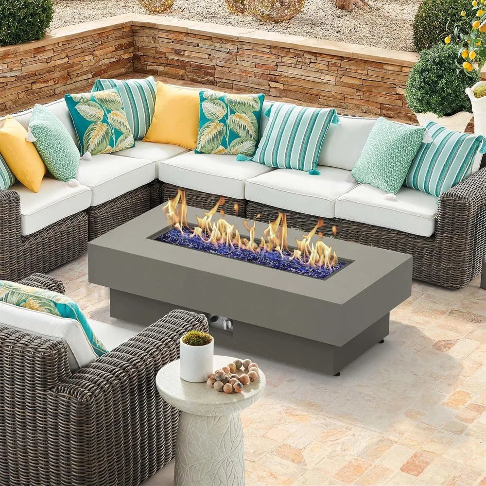48-inch Fire Table with Natural Gas, 50,000BTU Outdoor Modern Patio Fire Pit