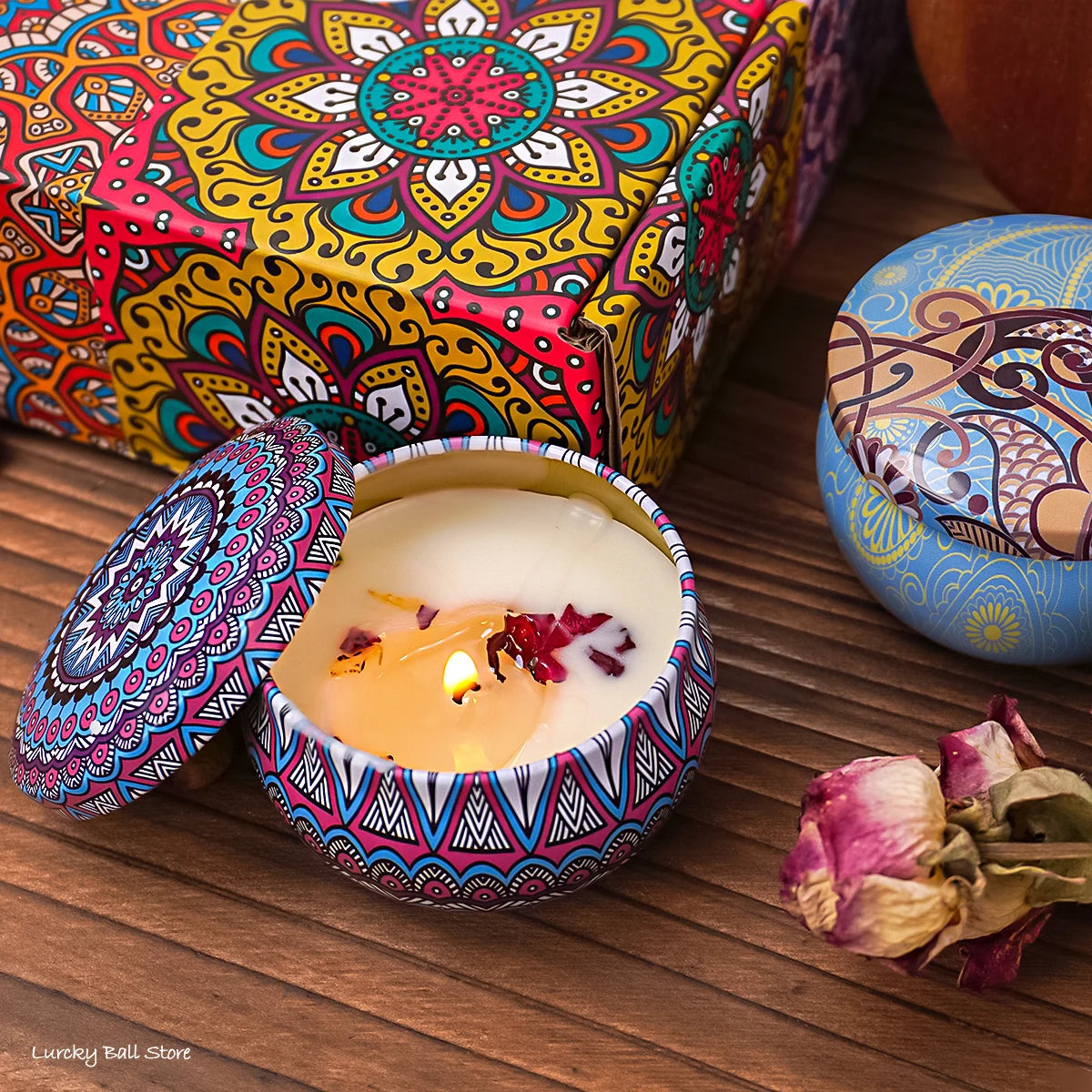 4Pcs/Box Scented Long Lasting Smokeless Fragrance Candle Jar Soy Candles