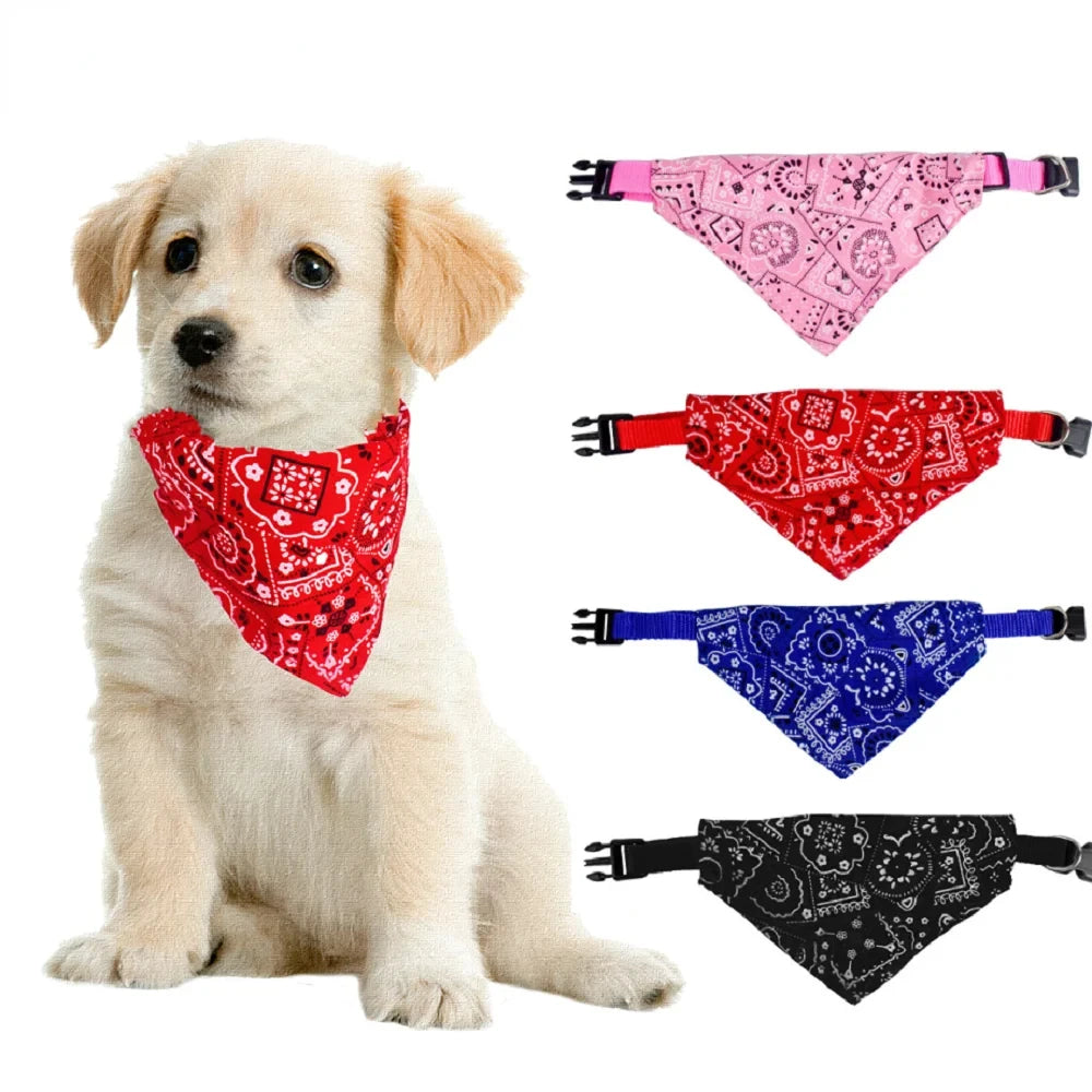 Pet Dog Neck Scarf Puppy Cat Dog Collar Bandana Collar
Scarf with Leather Collar Accessories Adjustable