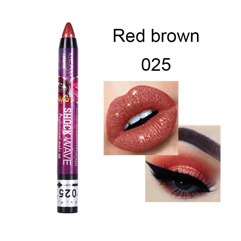 2 In 1 Eyeshadow Lipstick Stick Pencil
Waterproof Glitter Matte Eye Shadow Makeup Pigment Eyeshadow Pen