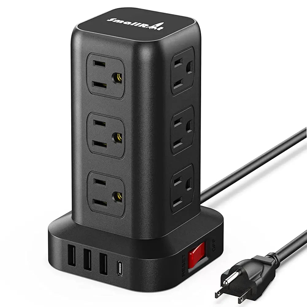 Surge Protector Power Strip Tower 10FT Extension Cord with Multiple Outlets
12 AC 4 USB (1 USB C)Mini Power Strip with USB Port