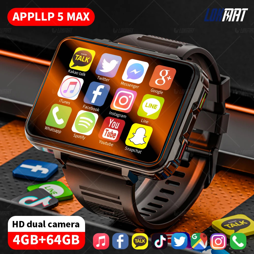 Android Watch Phone Square Big Screen Wifi 4G Dual Camera with Flashlight Gaming Watch
Passometer Fitness Tracker, Call & Message Reminder, Alarm, Caloric Counter, Heart Tracker, Calculator & more