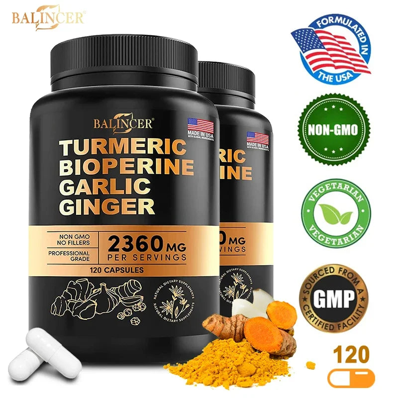 Turmeric Extract - helps fast absorption of vitamins and
anti-inflammatory, joint muscle, immune system health