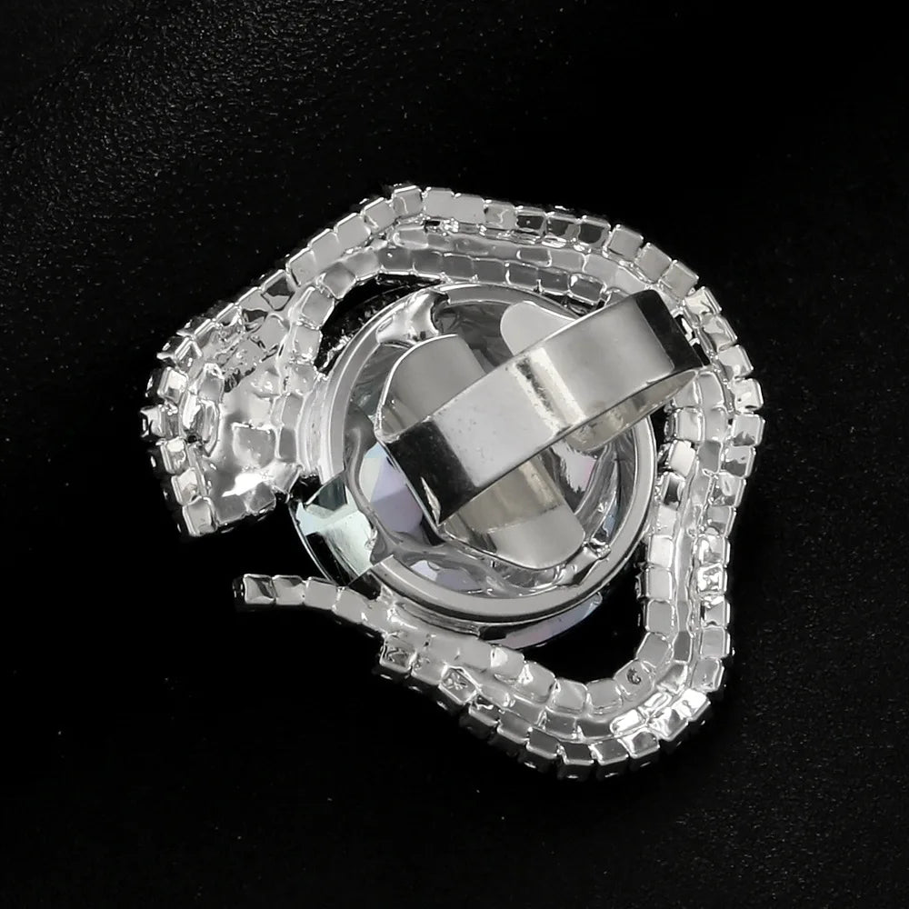 Snake Ring for Women Adjustable Rhinestones Jewelry Gifts Vintage Gothic
