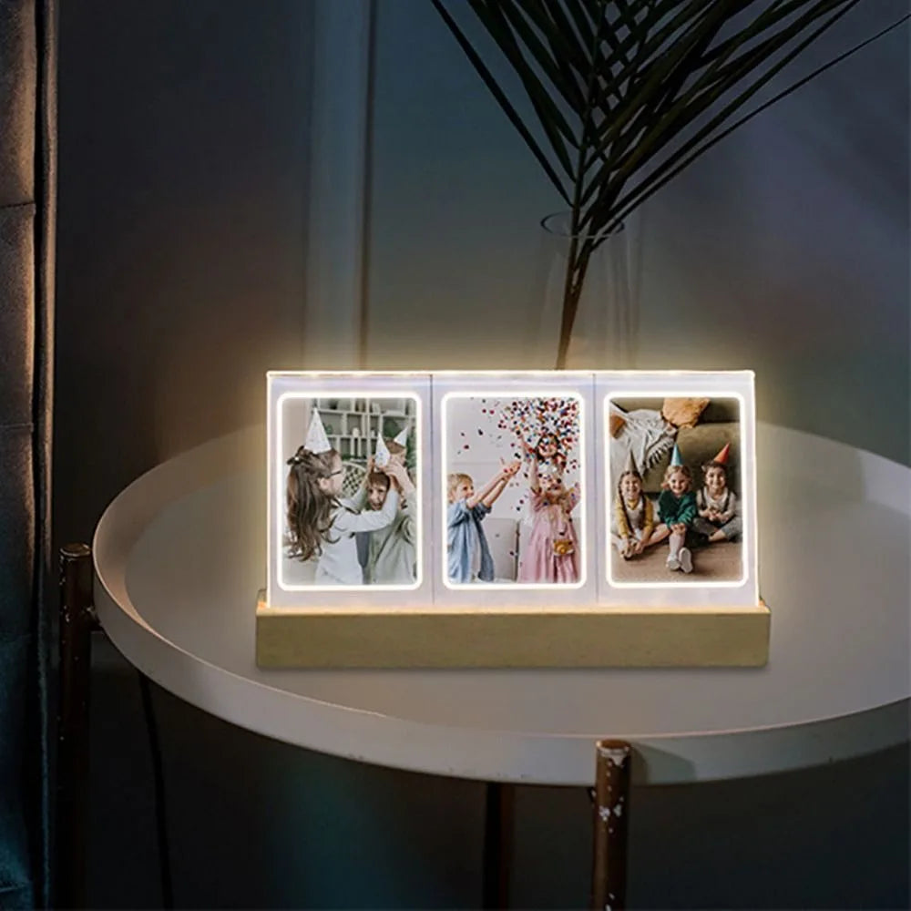 3 in 1 Photo Frame Acrylic LED Light 3 inch Picture Holder
Photo Table for Fujifilm/Polaroid Desktop Decor