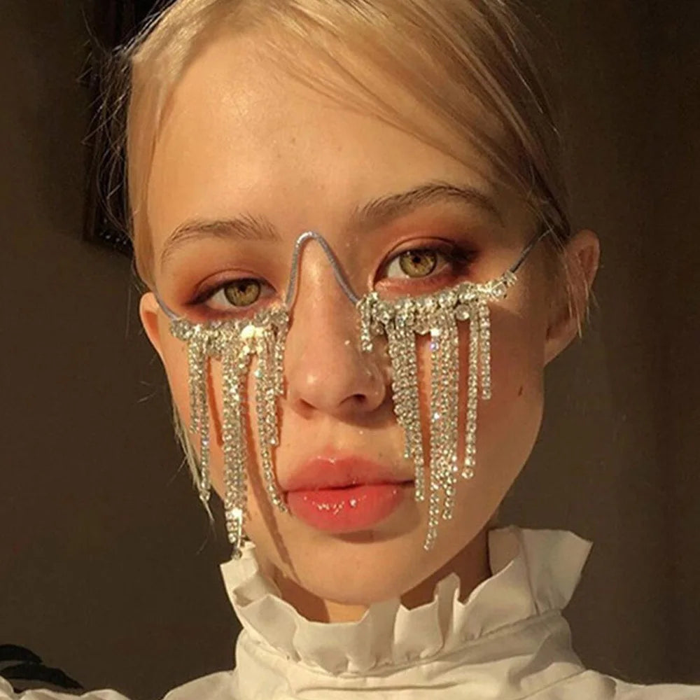 Mesh Sunglasses Frames Face Jewelry