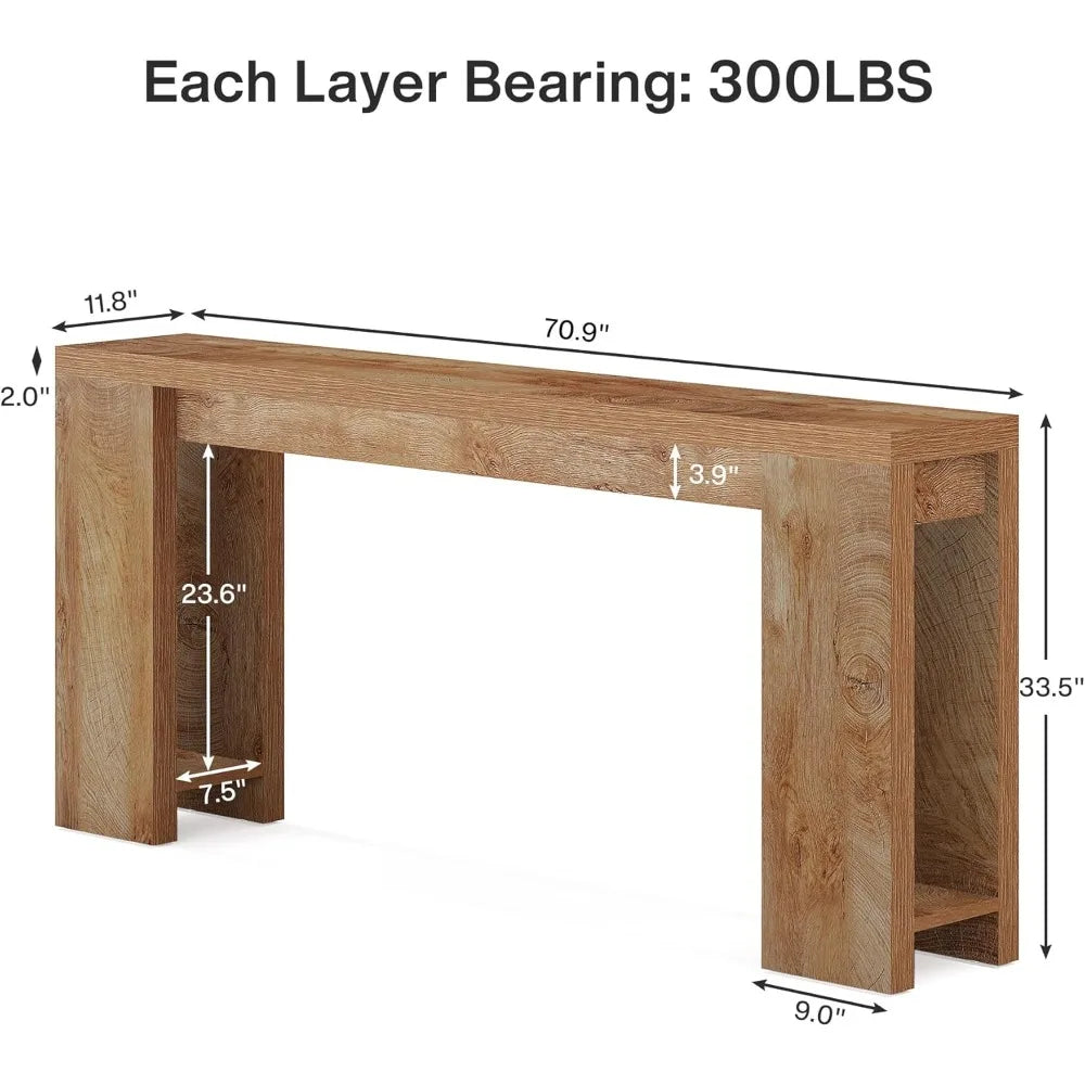 Extra Long Console Table,
Farmhouse Wood Sofa Table Behind Couch,
Narrow Entryway Accent Table for Living Room