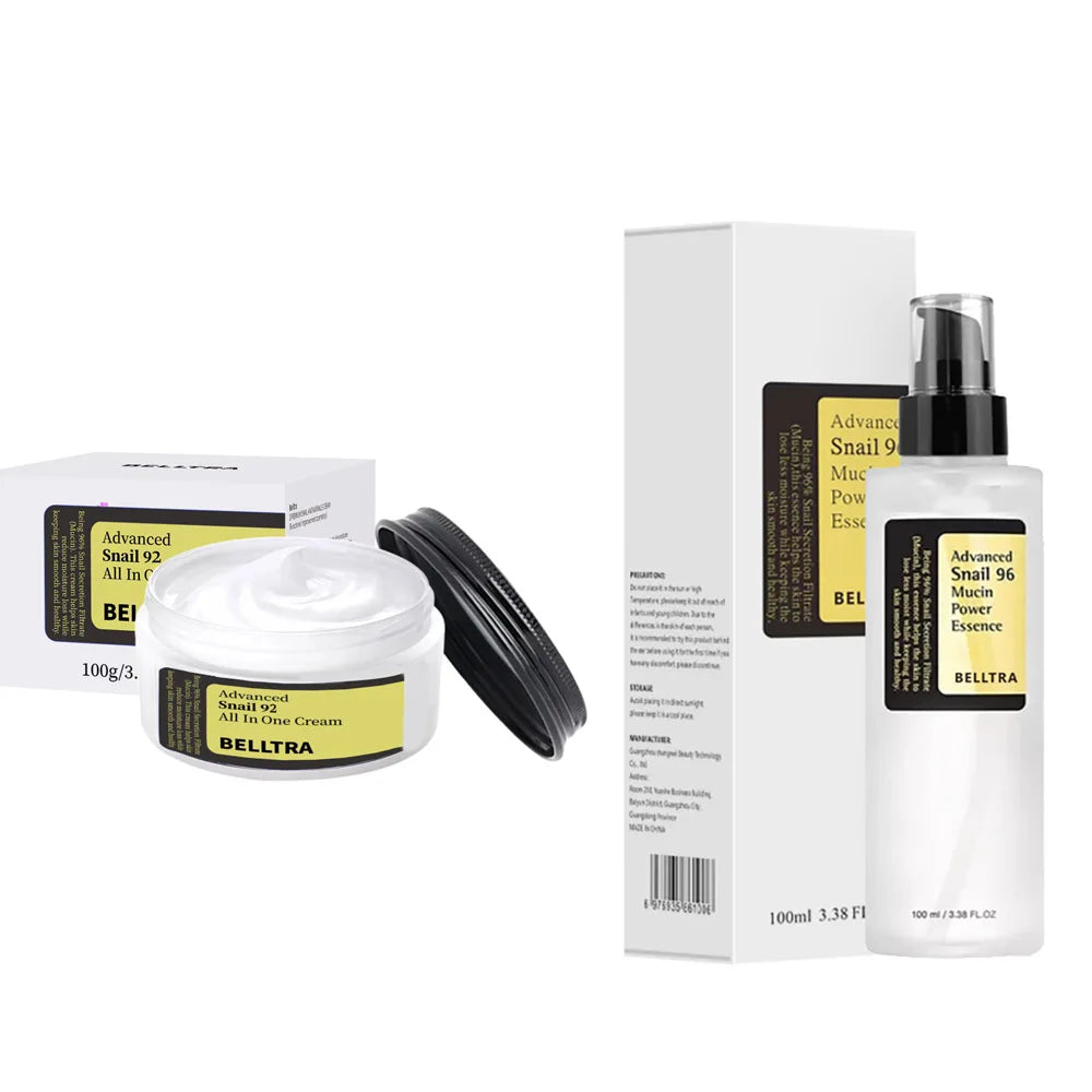 Snail mucin 96% Korean Skin Care Facial Essence Fading Fine Lines
Essence Firming Facial Snail Brightening Anti-Aging Set