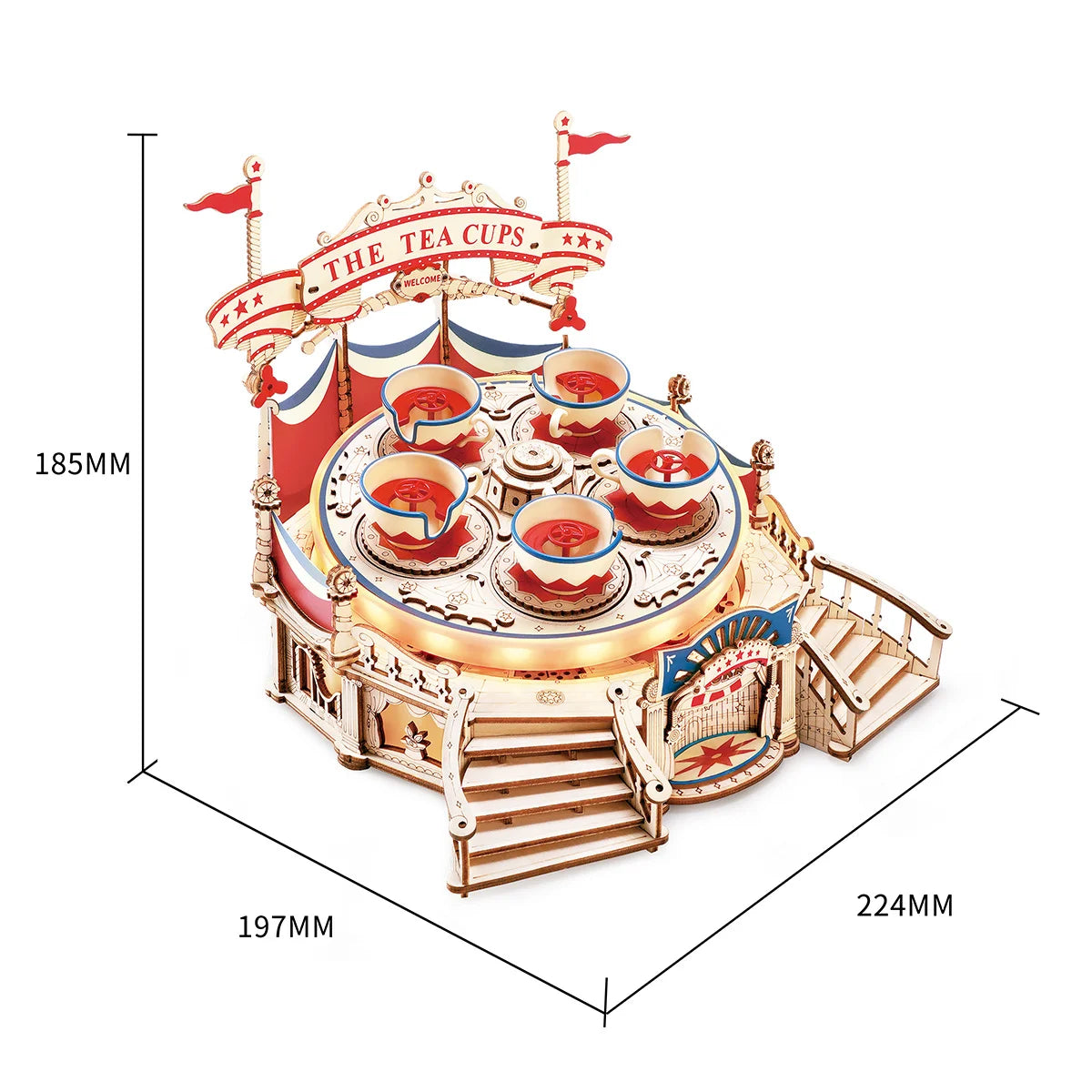 Magic Amusement Park Wooden Toys DIY Music Box Moveable 3D Wooden Puzzle