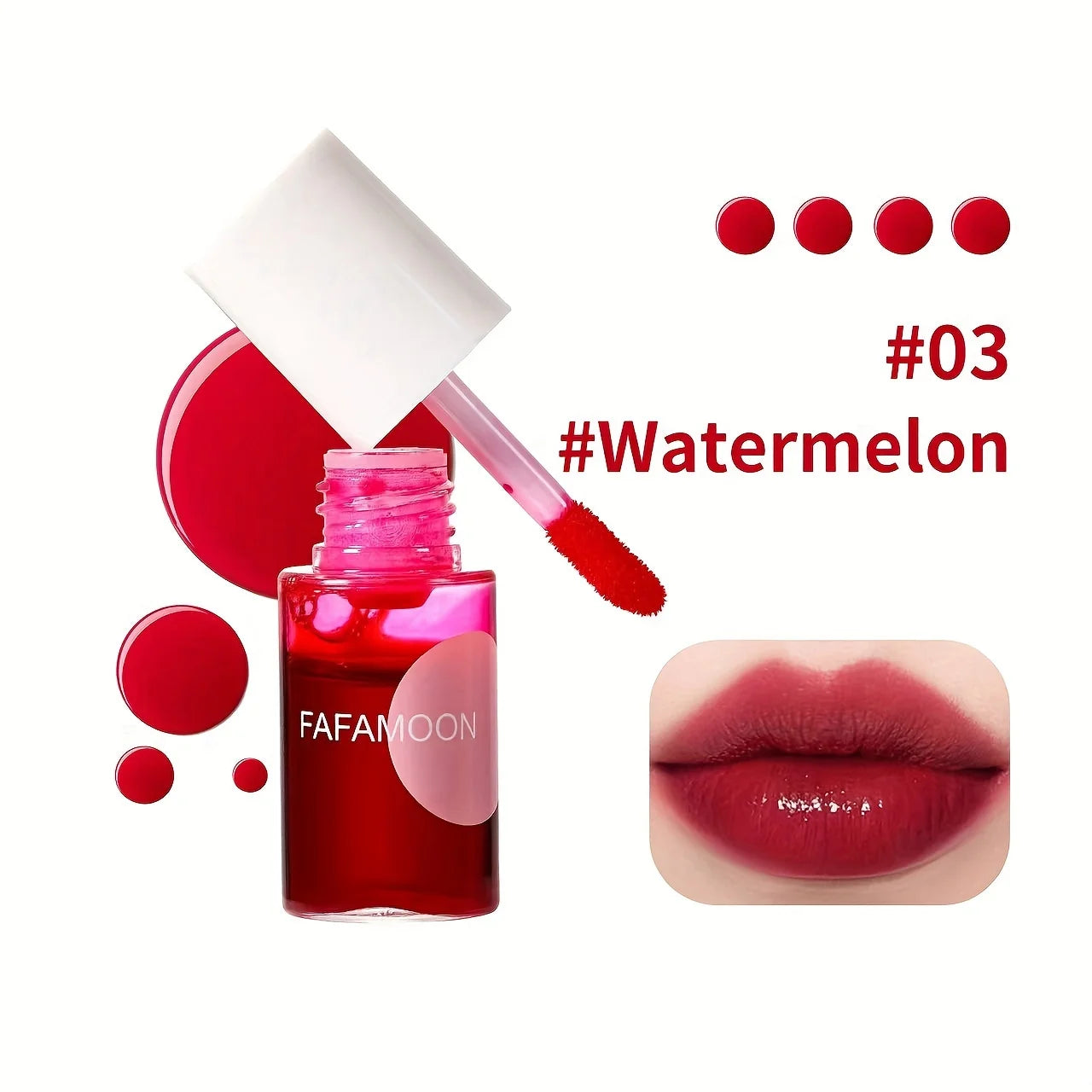 4 color Fruity Lip Tint Water Gloss Tint,Moisturizing Waterproof Liquid Lipstick ,Long-Lasting Colors