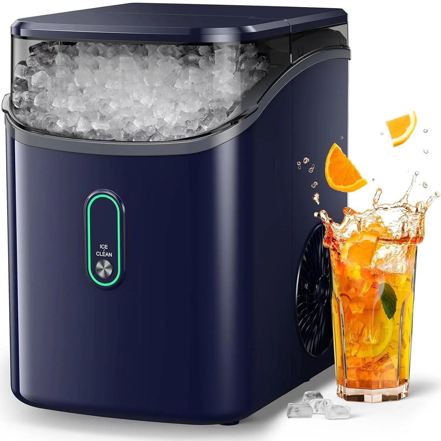 Ice Maker Countertop, Pebble Ice MakerOne-Click Operation with Self-Cleaning