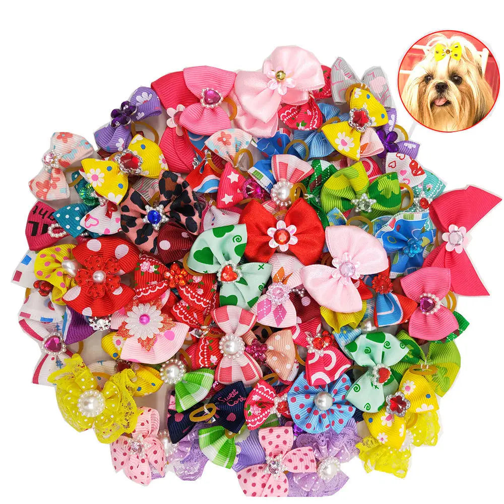 Dog Headdress Hair Bow Tie