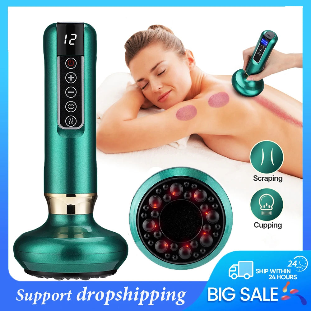 Electric Cupping Massager Vacuum Suction Cup
GuaSha Anti Cellulite Beauty Health Scraping Infrared Heat Slimming Massage Therapy