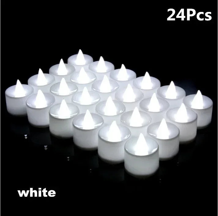 12/24/48Pcs Flameless LED Candles Lights Battery Powered