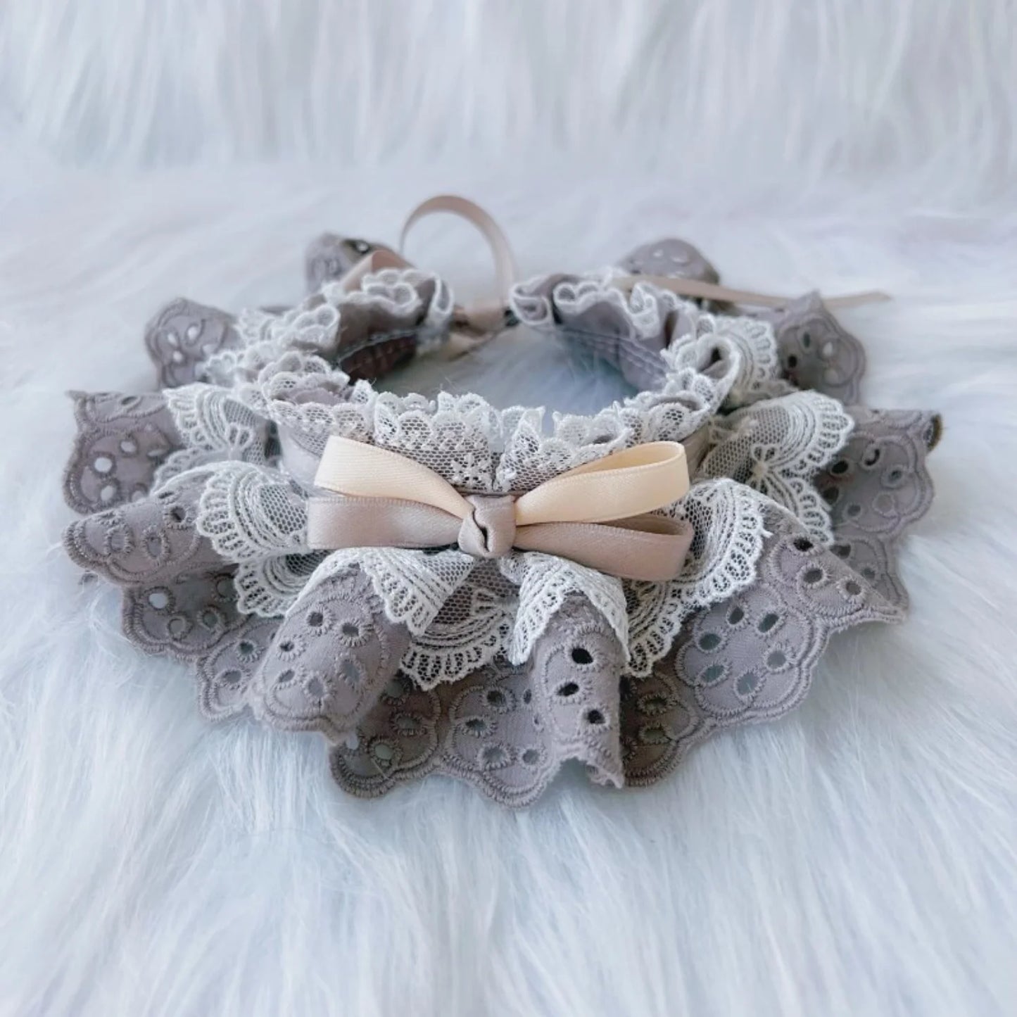 Bowtie Lace Collar Adjustable Pet Necktie Bandanas