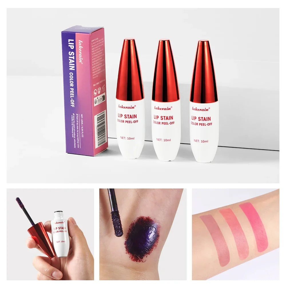 Peel Off Rose Pink Lip Gloss Matte Outline Contour Tattoo Lip Stain Waterproof Waterproof